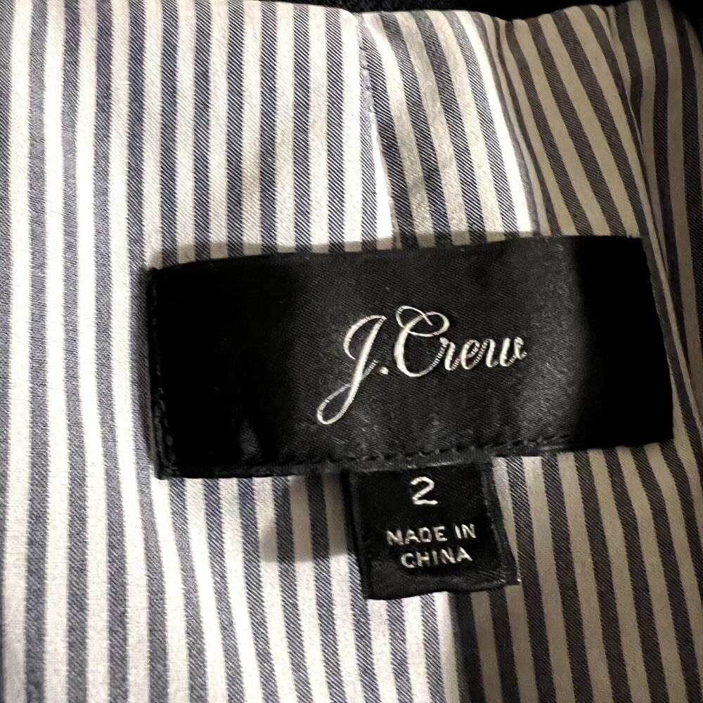 J. Crew Wool Parker Blazer Jacket classic office Blue Size 2 C5 - Picture 3 of 6